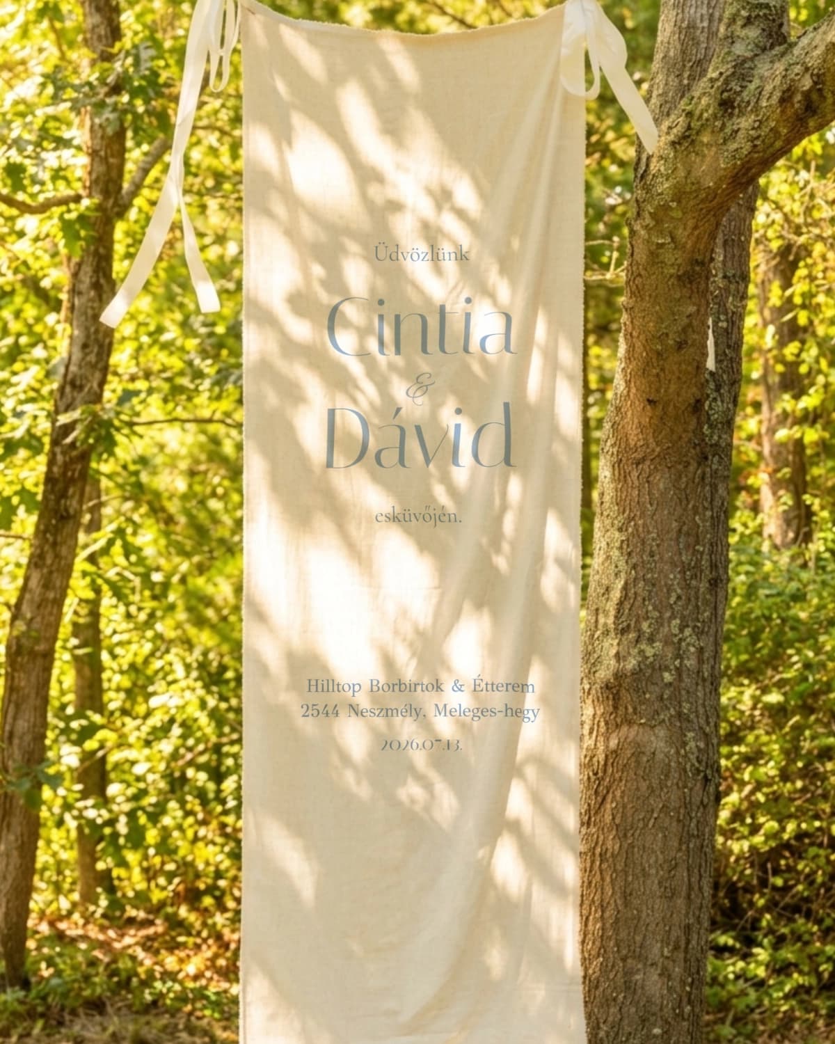 Textil üdvözlőtábla